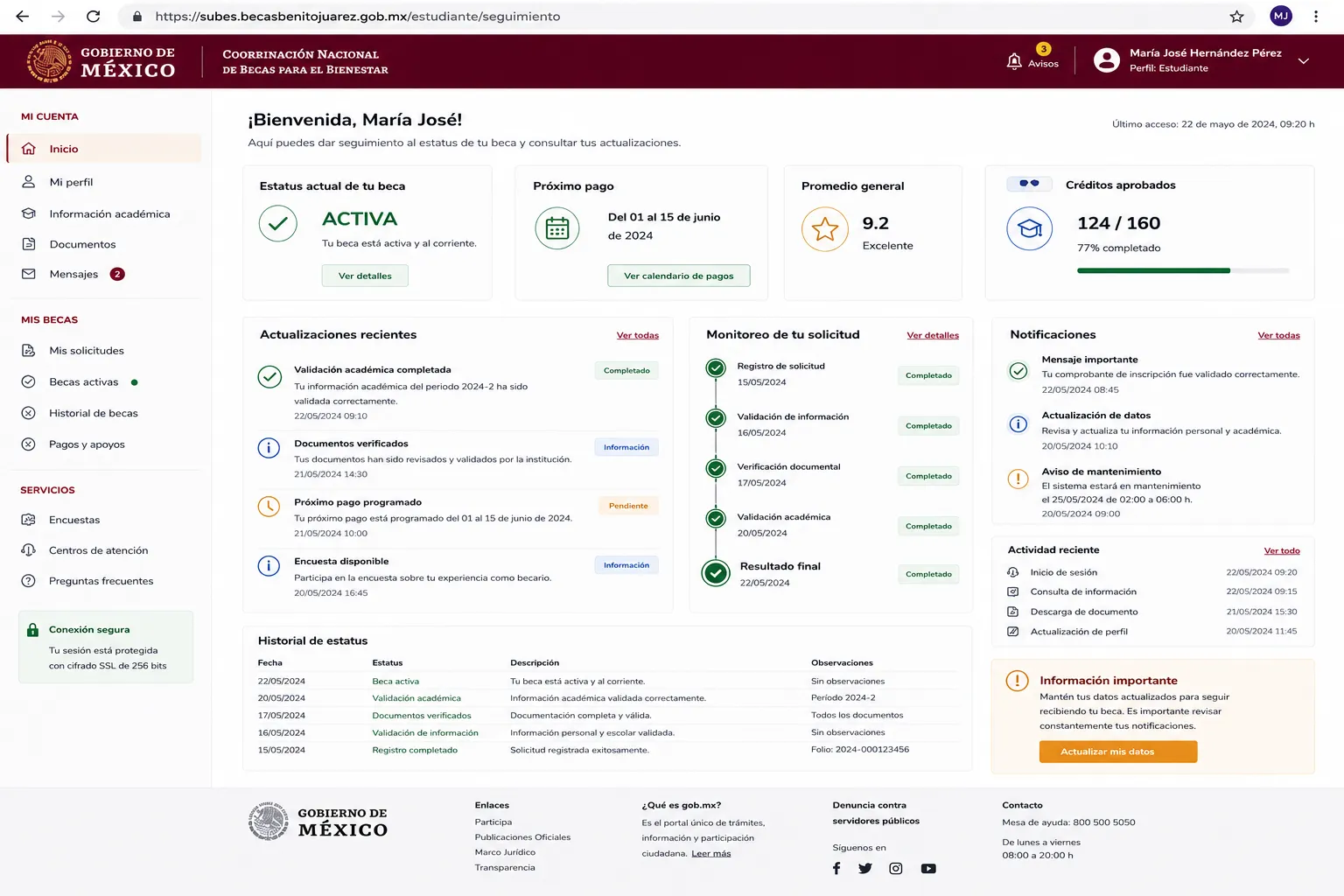 Confirma tu estatus de forma regular