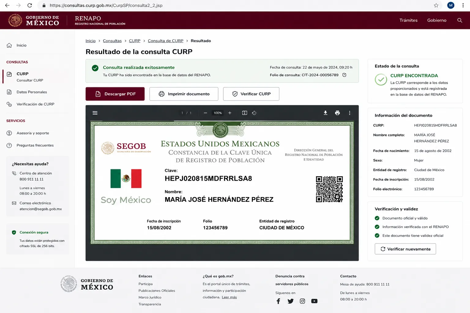 Descarga o imprime tu CURP