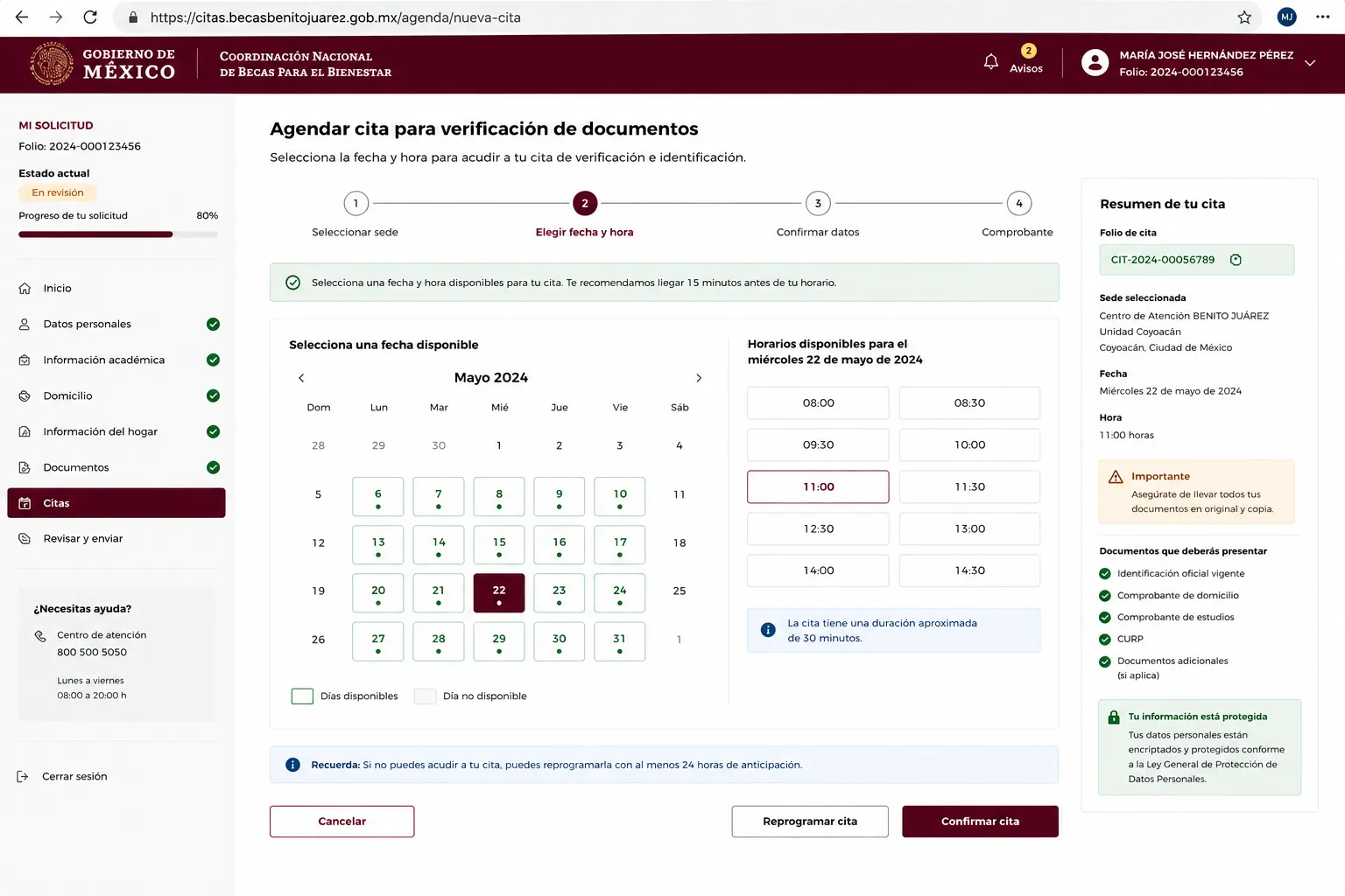 Verifica tus datos personales